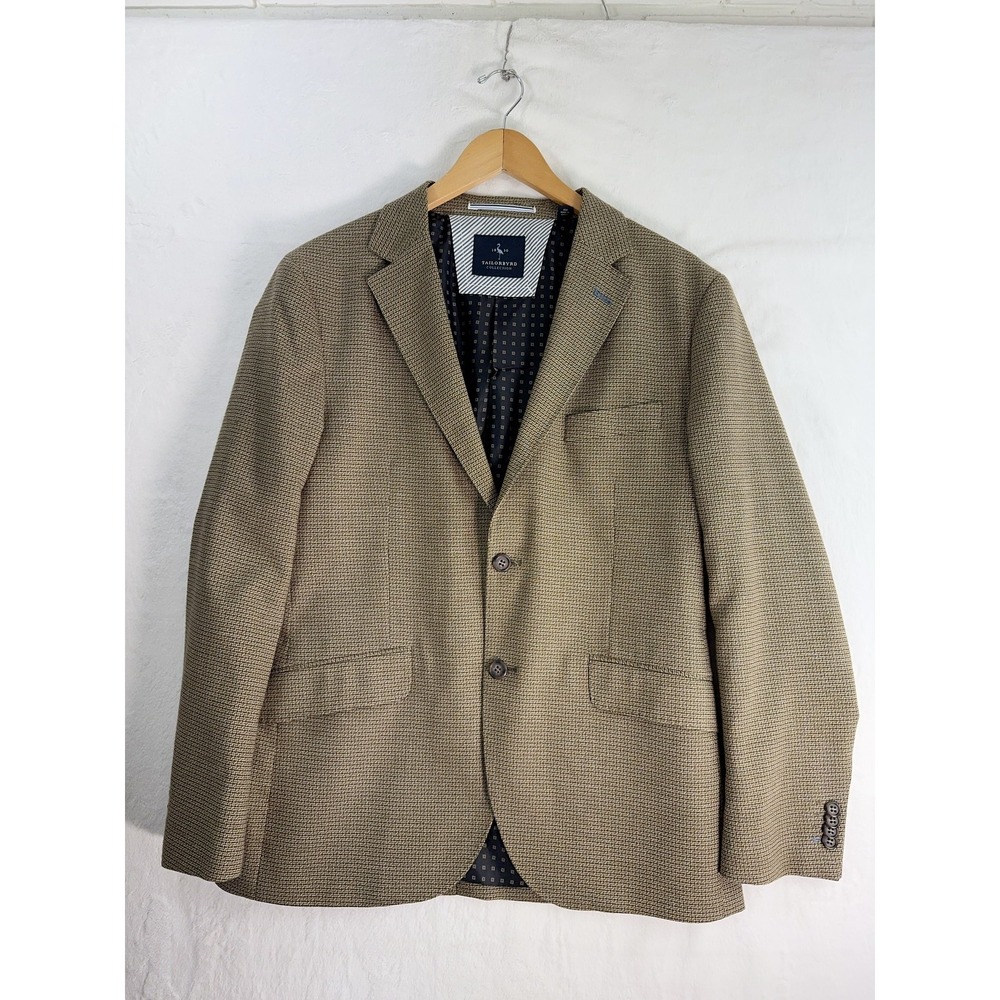 Tailorbyrd Blazer Mens 40S Brown Stretch Fabric Two Button Sport Coat Jacket